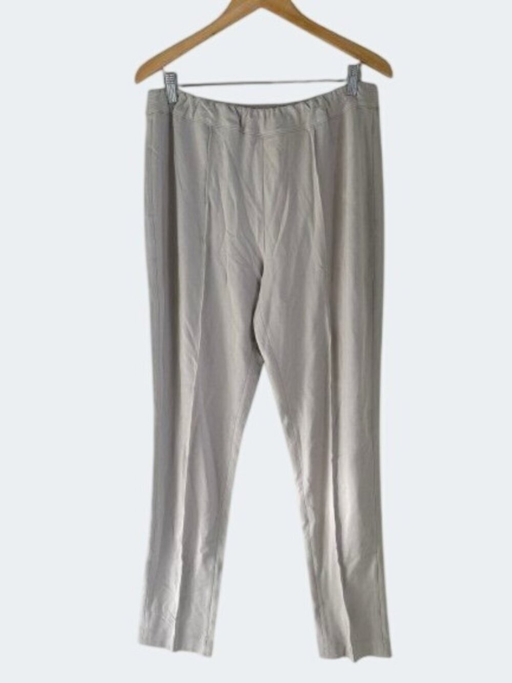 Soft Surroundings Light Gray Elastic Waist Straight-Leg Pants Soft & Comfortable